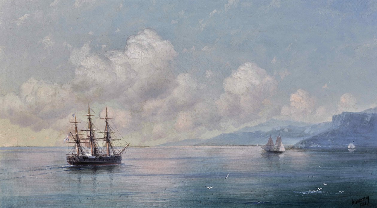 Skib ud for Krimkysten, 1881. af Ivan Konstantinovich Aivazovsky