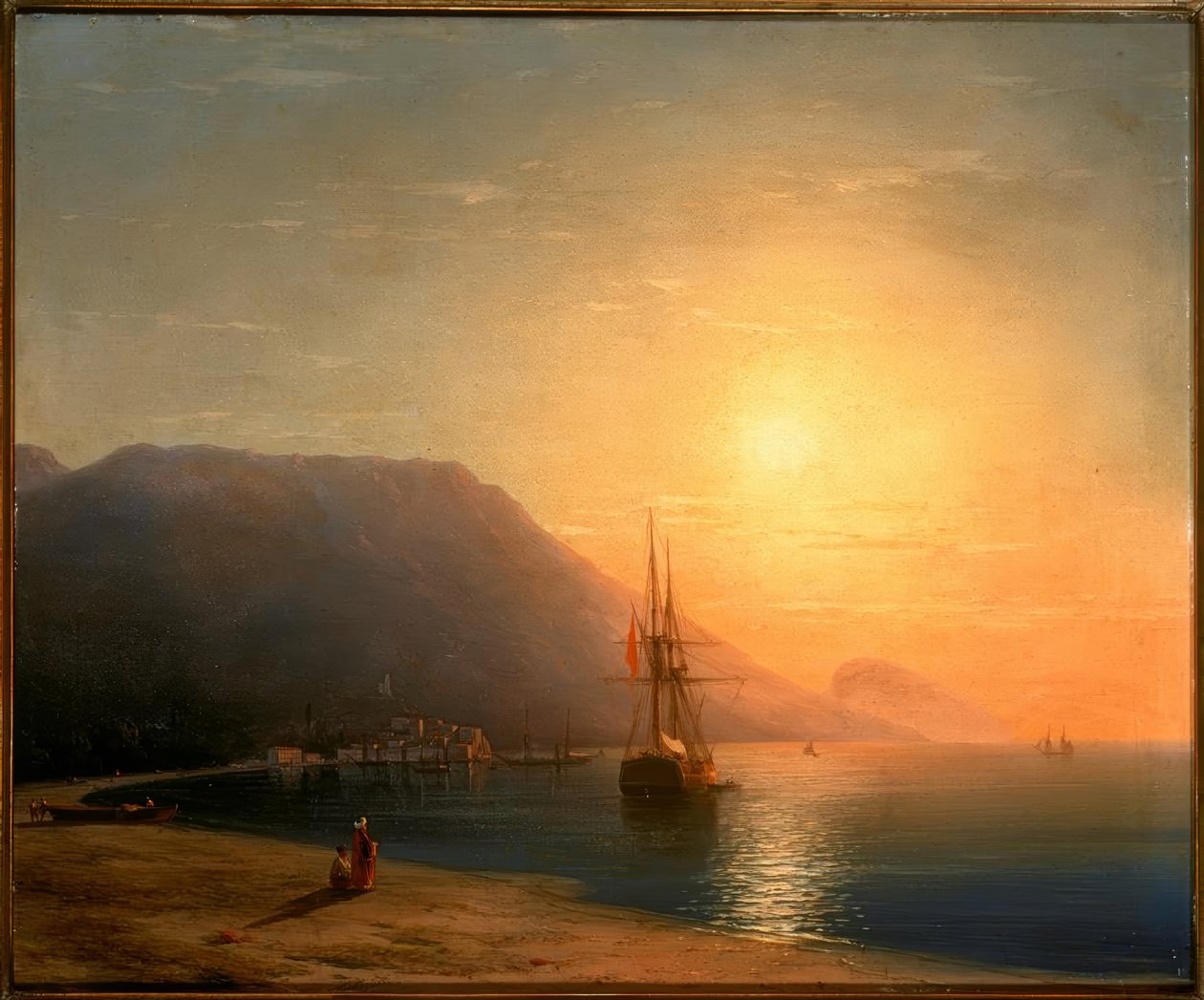 Solnedgang ud for Ajudag på Krim-kysten af Ivan Konstantinovich Aivazovsky