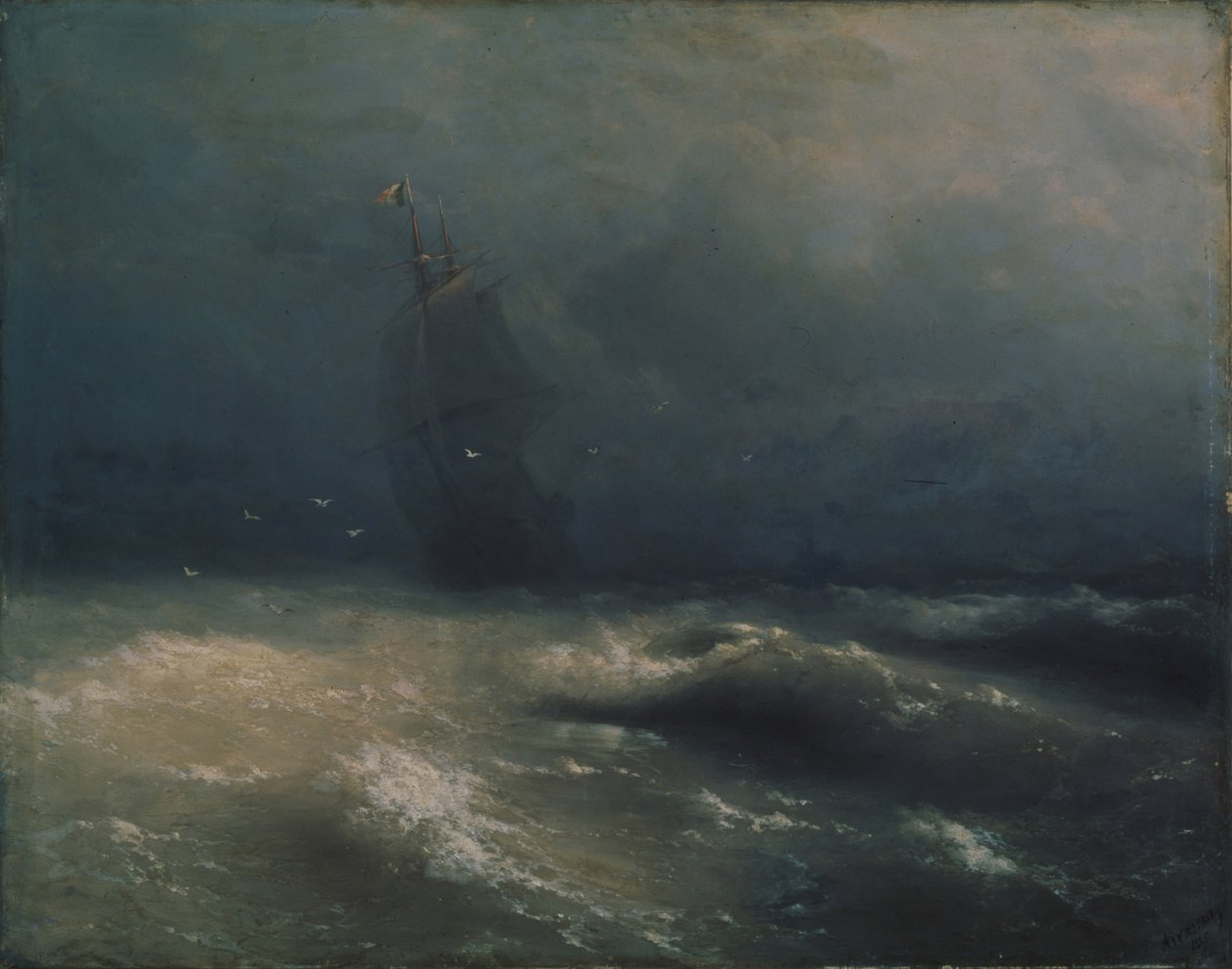 Storm ved kysten ved Nice, 1885 af Ivan Konstantinovich Aivazovsky