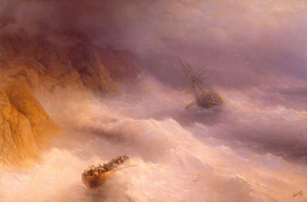 Storm ved Cape Aija af Ivan Konstantinovich Aivazovsky