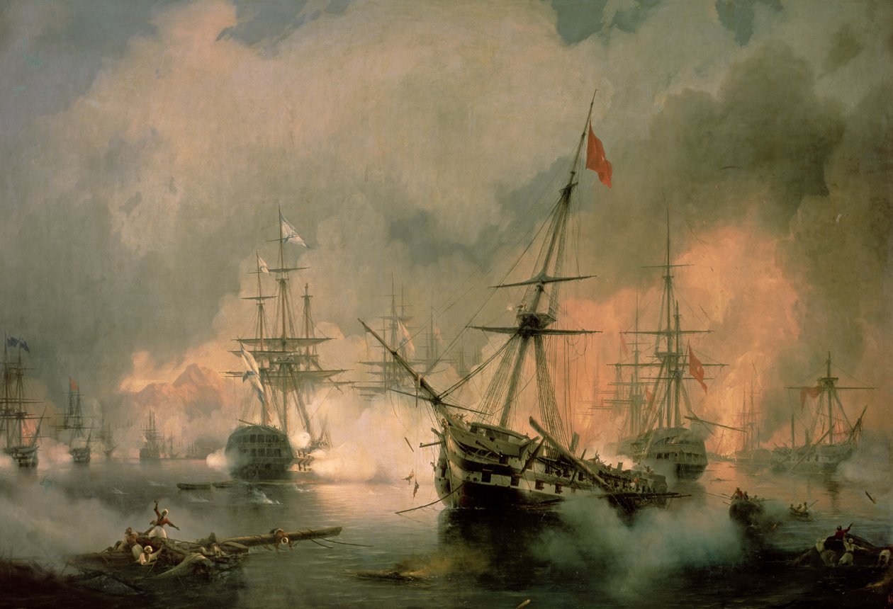 Slaget ved Navarino, 20. oktober 1827 af Ivan Konstantinovich Aivazovsky