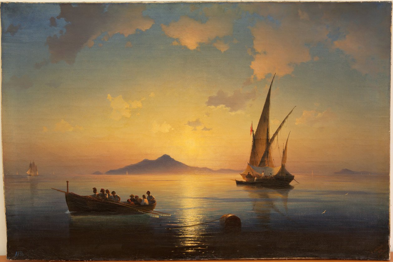 Napoli-bugten af ​​Aivazovsky, Ivan Konstantinovich (1817-1900) af Ivan Konstantinovich Aivazovsky