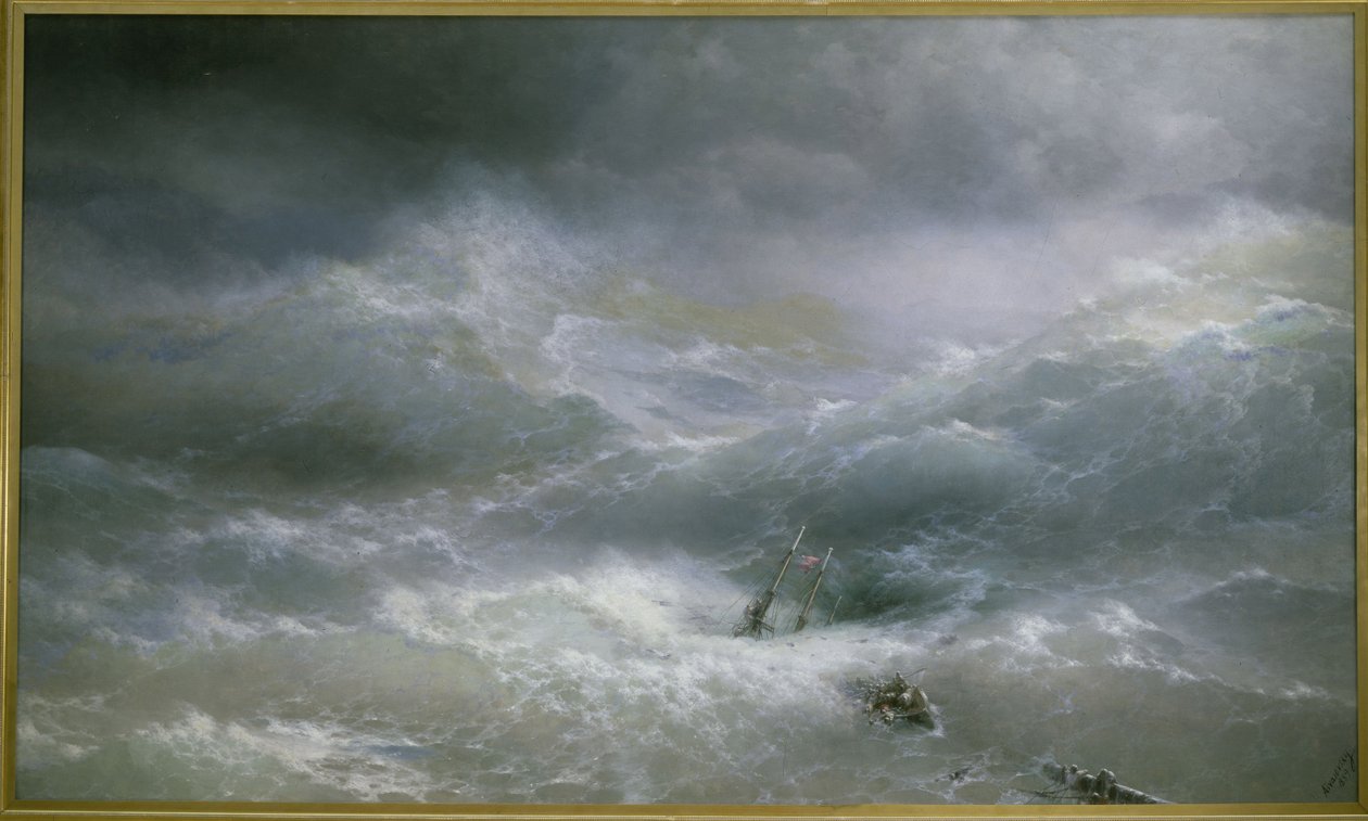 Bølgen af Aivazovsky, Ivan Konstantinovich (1817-1900) af Ivan Konstantinovich Aivazovsky