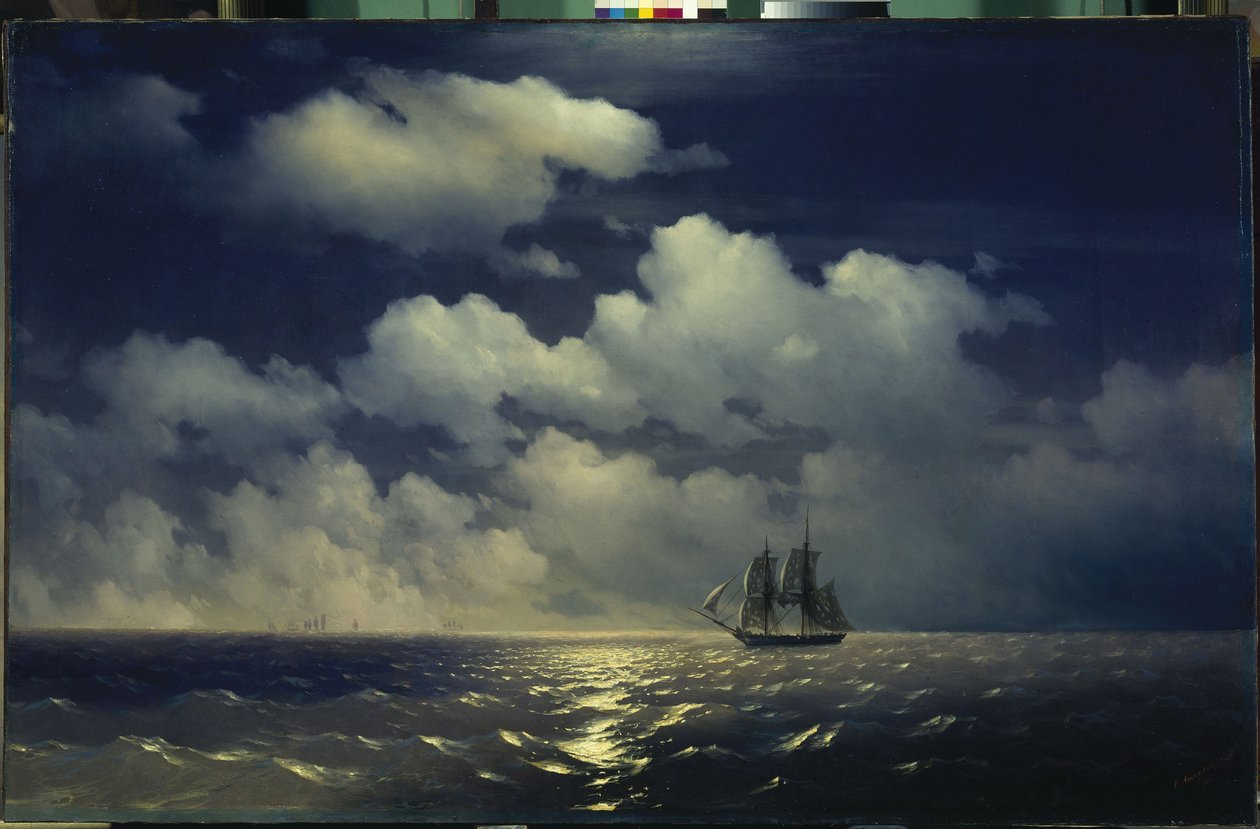 Briggen Mercury støder efter at have besejret to tyrkiske skibe fra den russiske eskadron par Aivazovsky, Ivan Konstantinovich (1817-1900) af Ivan Konstantinovich Aivazovsky
