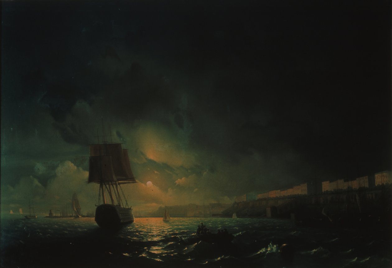 Udsigt over Odessa ved måneskinsnat, 1896 af Ivan Konstantinovich Aivazovsky