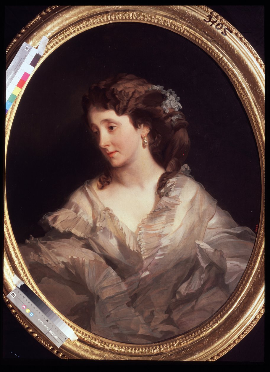 Portræt af Alexandra Chelischeva. (Portræt af A. Chelischeva). Maleri af Ivan Kosmich Makarov (1822-1897), olie på lærred, ca. 1860. Russisk kunst, 1800-tals portræt. Statens Tretyakov-galleri, Moskva. af Ivan Kosmich Makarov