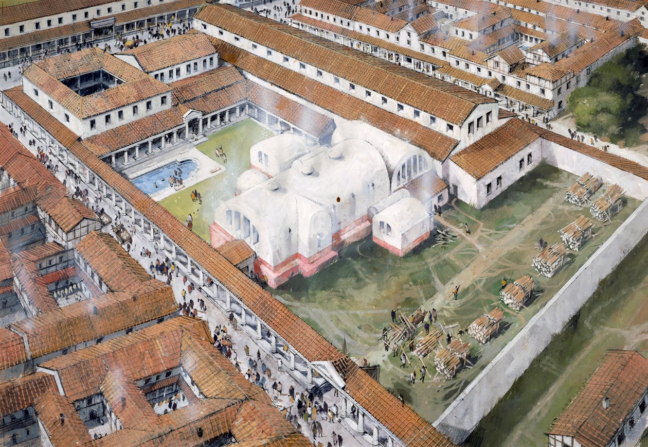 Baths, Wroxeter Roman City, Shropshire, 2. århundrede c1980-c2017 af Ivan Lapper