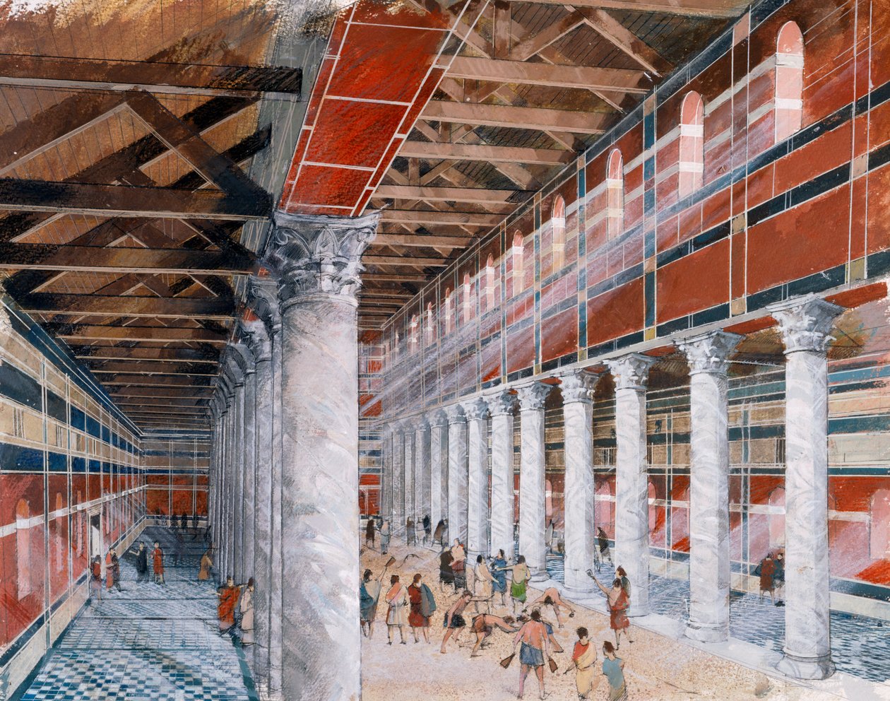 Baths basilica, Wroxeter Roman City, 1.-3. århundrede, 1990-2010 af Ivan Lapper