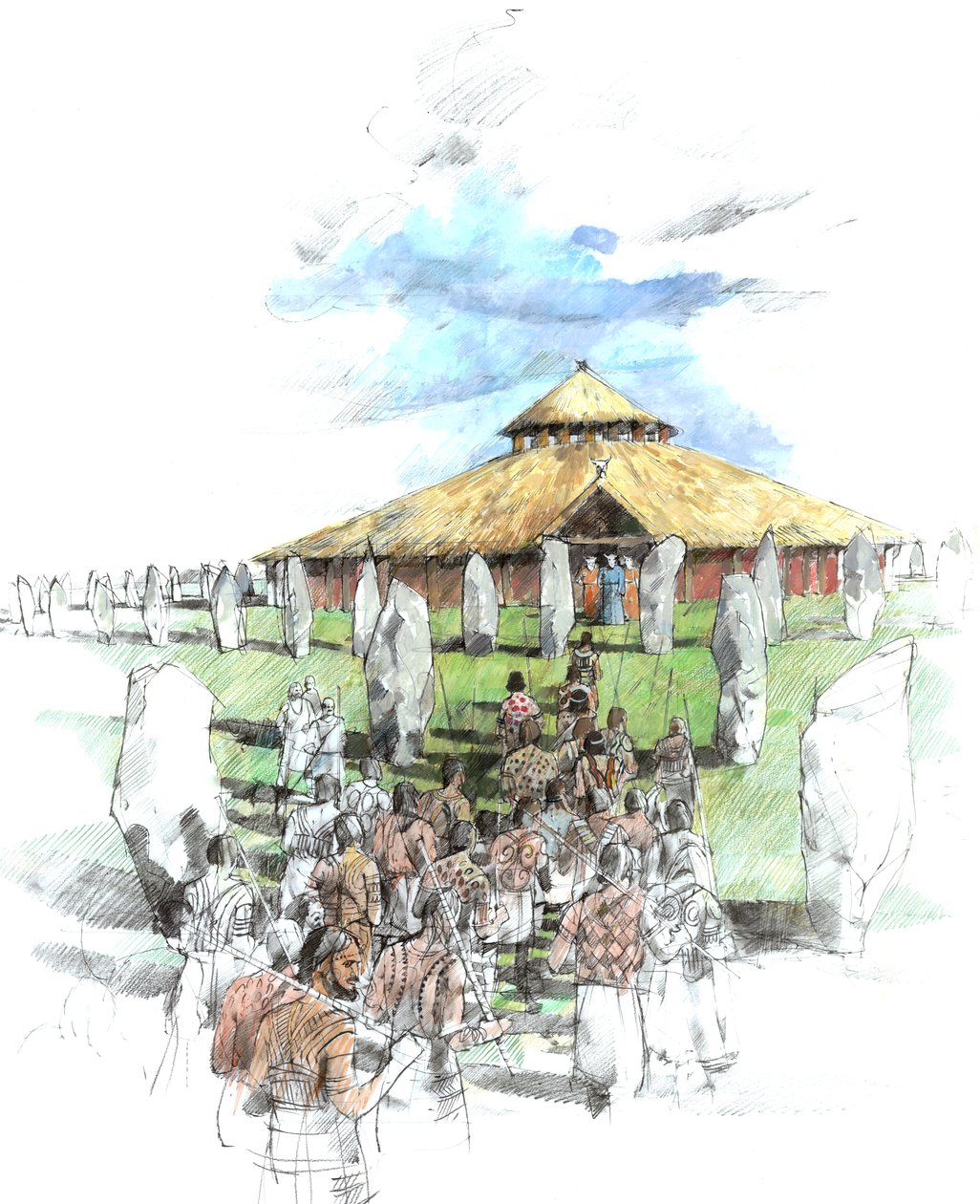 Ceremoniel procession ved Avebury af Ivan Lapper