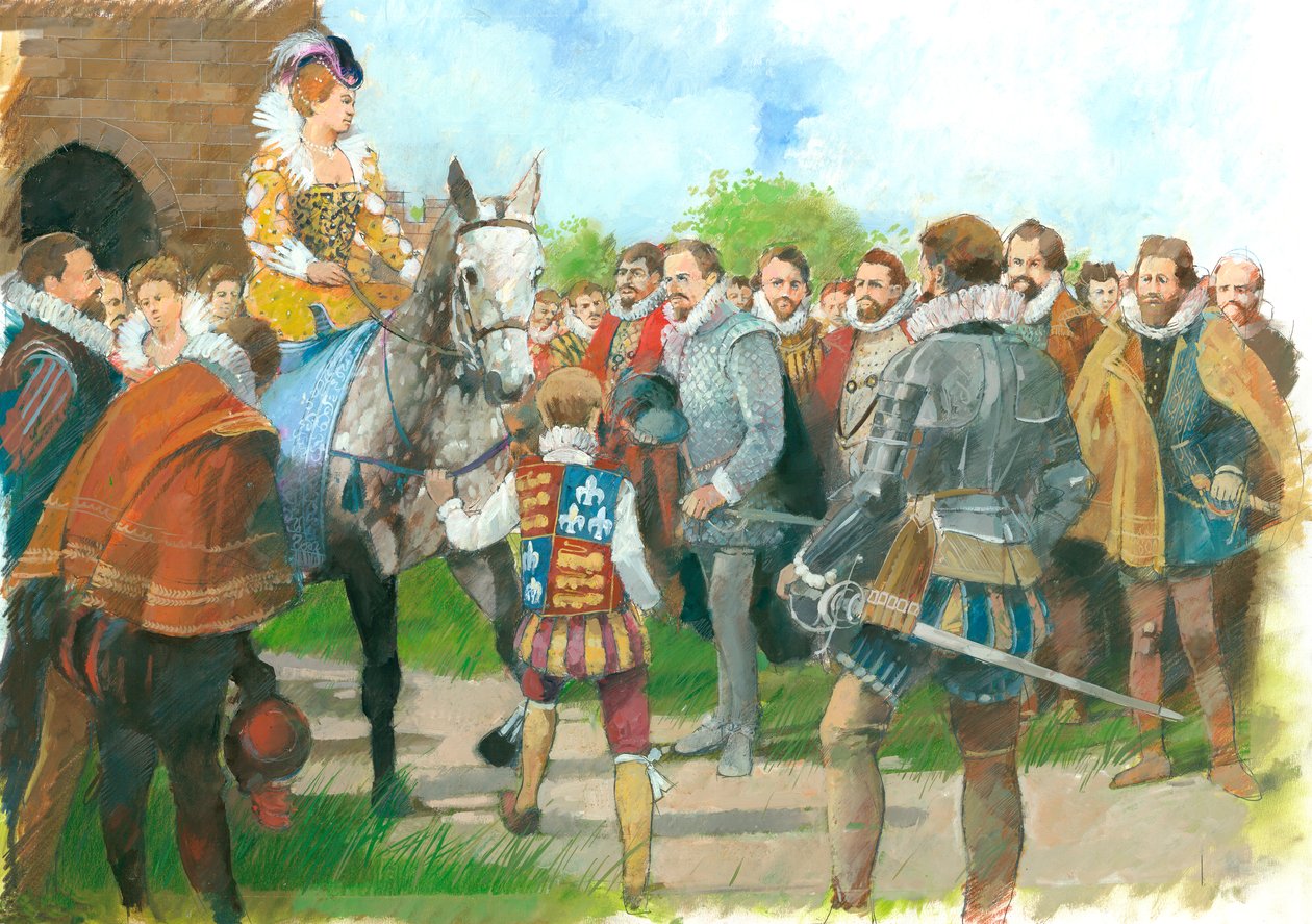 Elizabeth I bliver budt velkommen til Kenilworth Castle, 1570