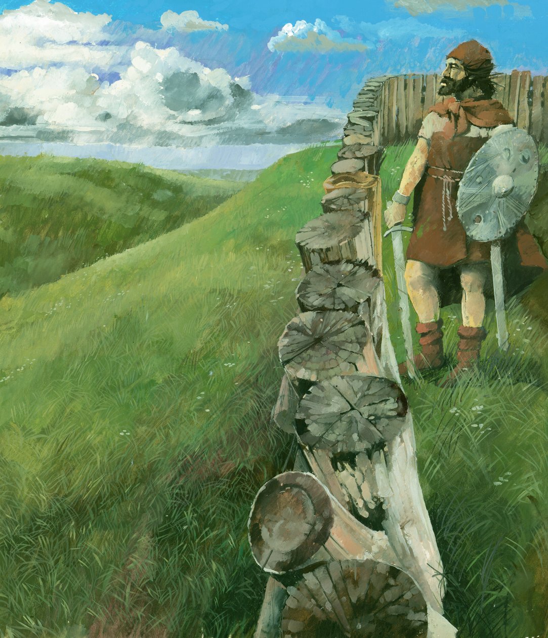 Jernaldermand på Liddington Castle Hillfort, Swindon, Wiltshire, 1994 af Ivan Lapper