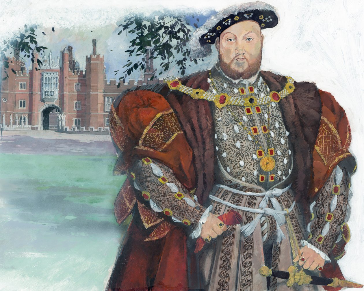 Kong Henrik VIII af England, baseret på portrættet af Henrik af Hans Holbein den yngre, UK af Ivan Lapper