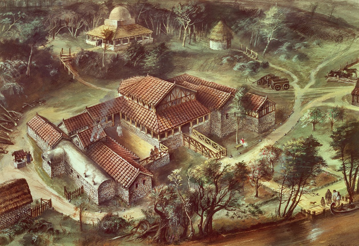 Lullingstone romersk villa, AD360, c1990-2010 af Ivan Lapper
