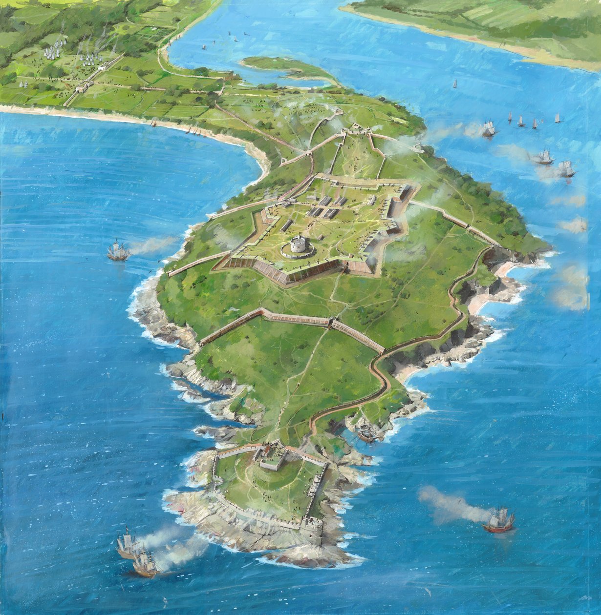 Pendennis Castle under belejringen af 1646, c1990-2010 af Ivan Lapper