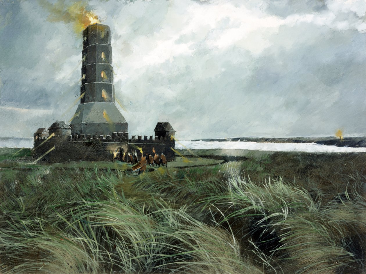 Romersk signalstation, Scarborough, 4. århundrede, c1990-2010 af Ivan Lapper