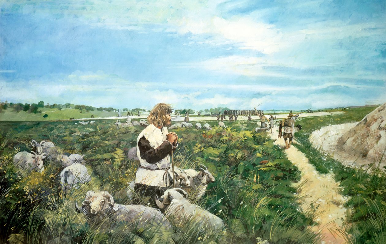 Stonehenge landskab, c2500BC, c1990-2010 af Ivan Lapper