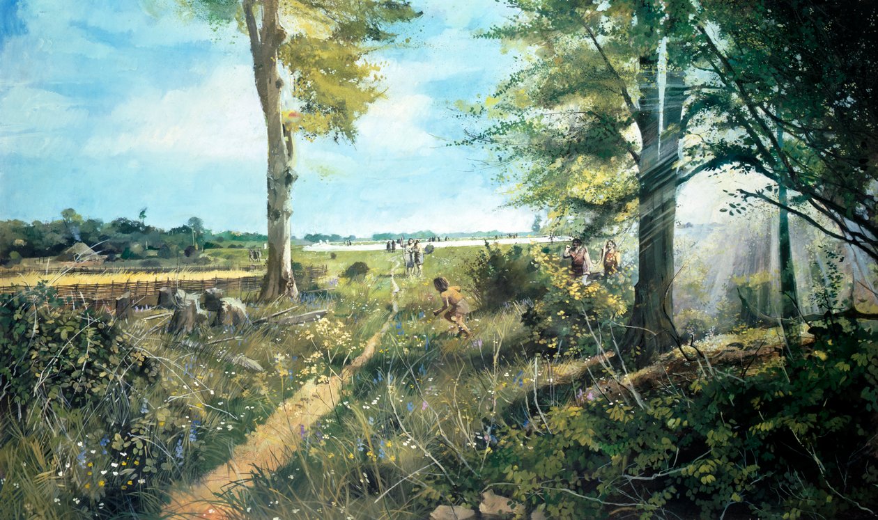 Stonehenge landskab, c3000BC, c1990-2010 af Ivan Lapper