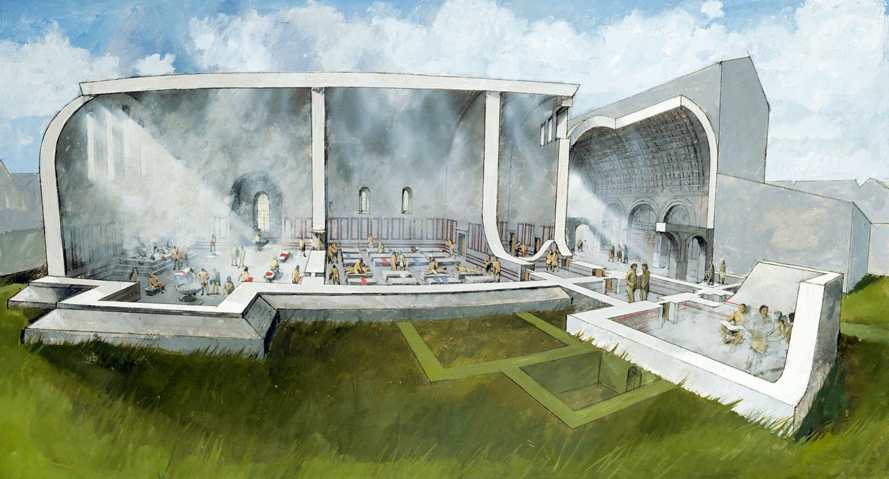 Badehuset i Wroxeter Roman City, c2. århundrede, c1990-2010 af Ivan Lapper