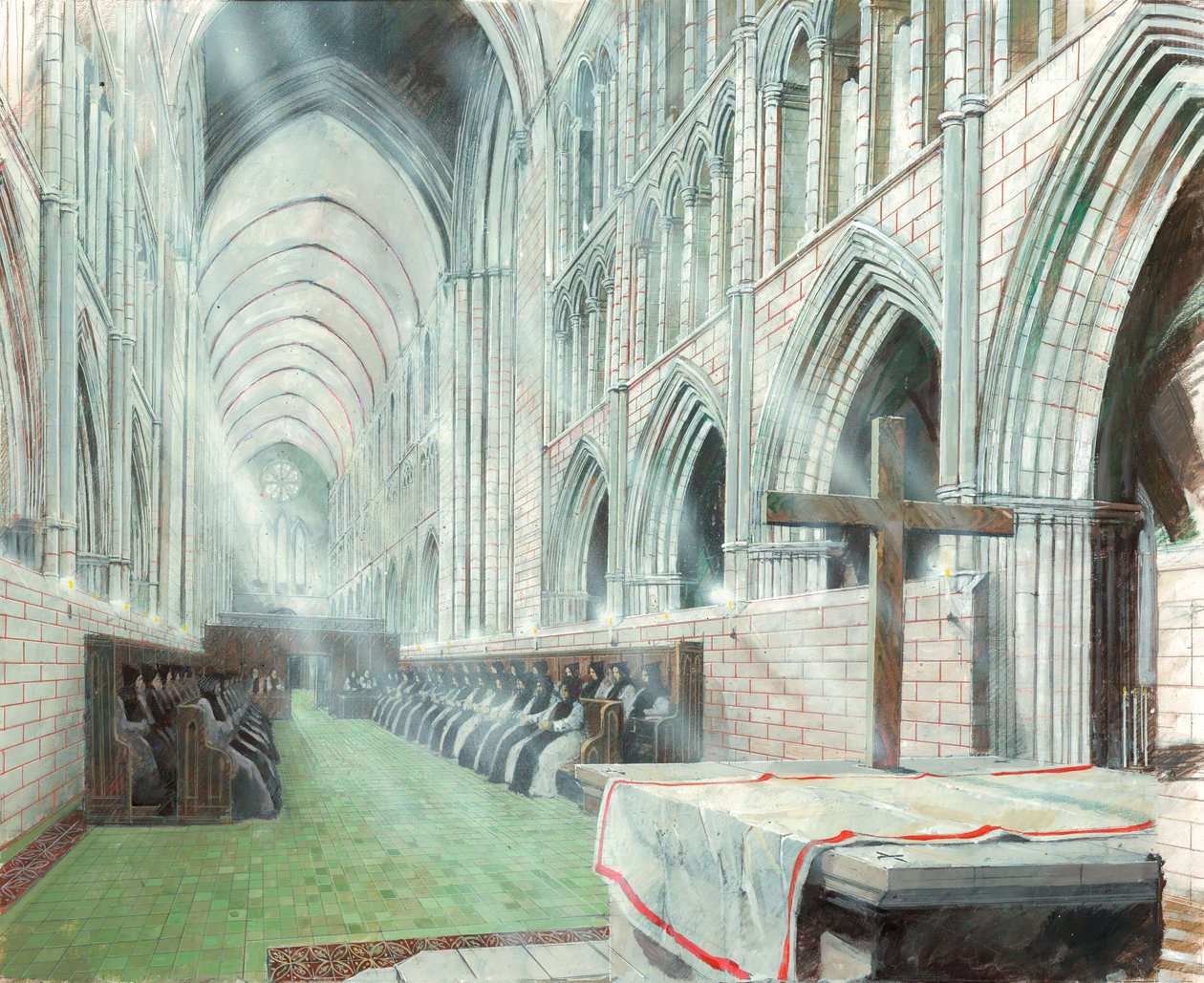 Waverley Abbey, c13. århundrede, c1990-2010 af Ivan Lapper