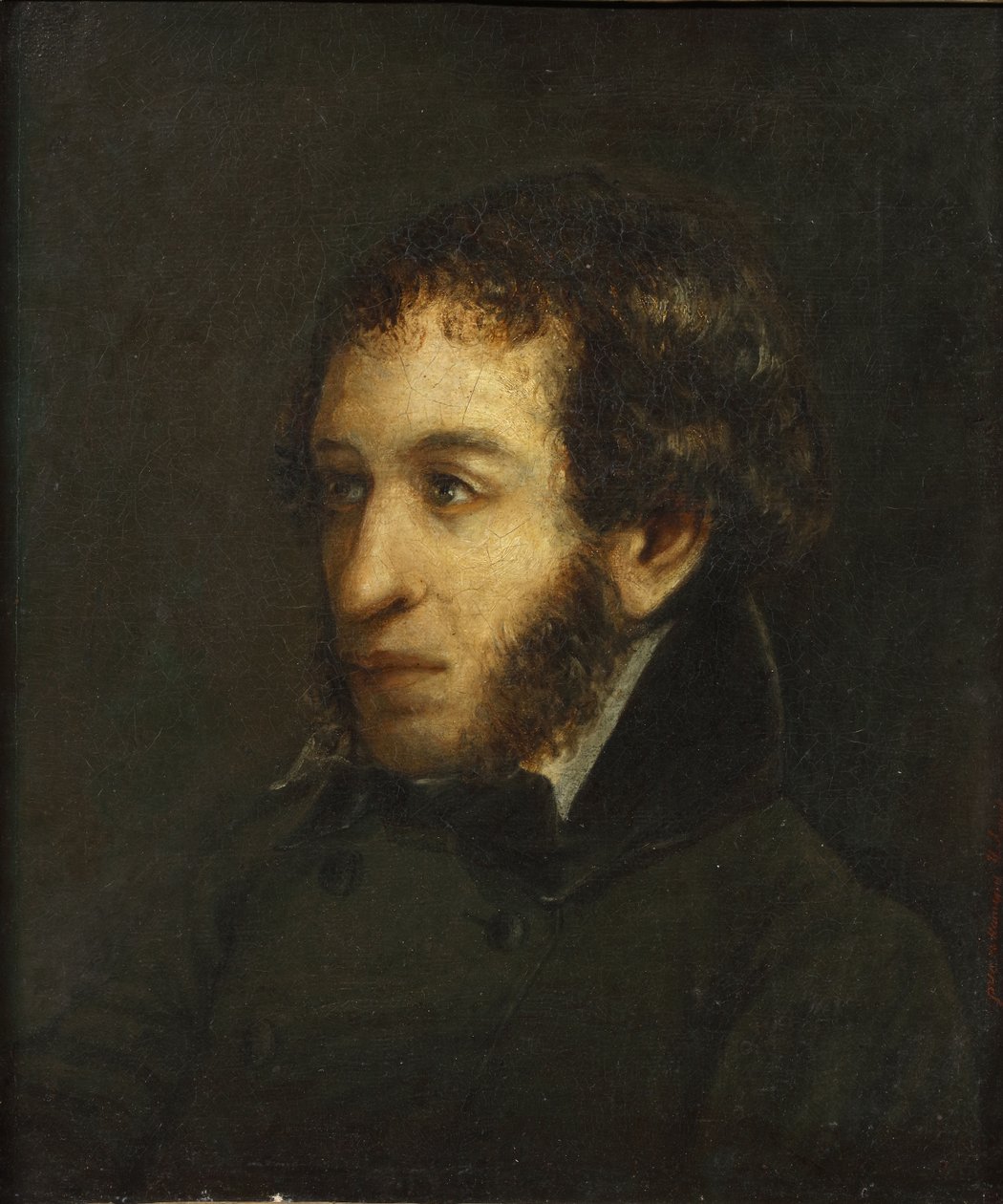 Sidste livstidsportræt af digteren Alexander Sergeyevich Pushkin 1799-1837, 1837. af Ivan Loginovich Linev