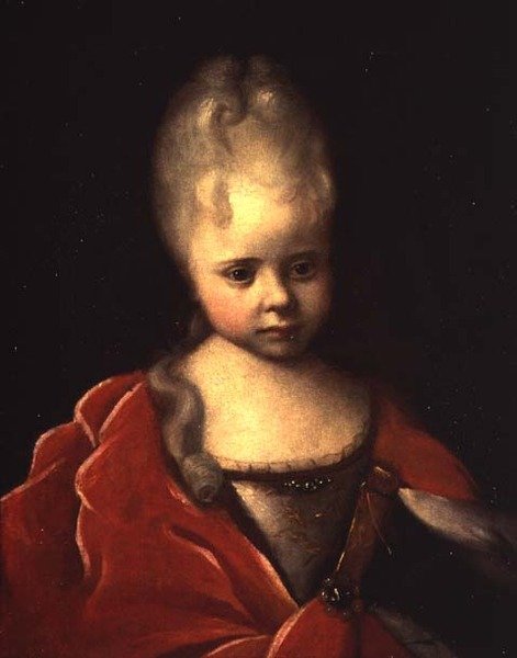 Portræt af storhertuginde Yelizaveta Petrovna som et barn, ca. 1712-13 af Ivan Nikitich Nikitin
