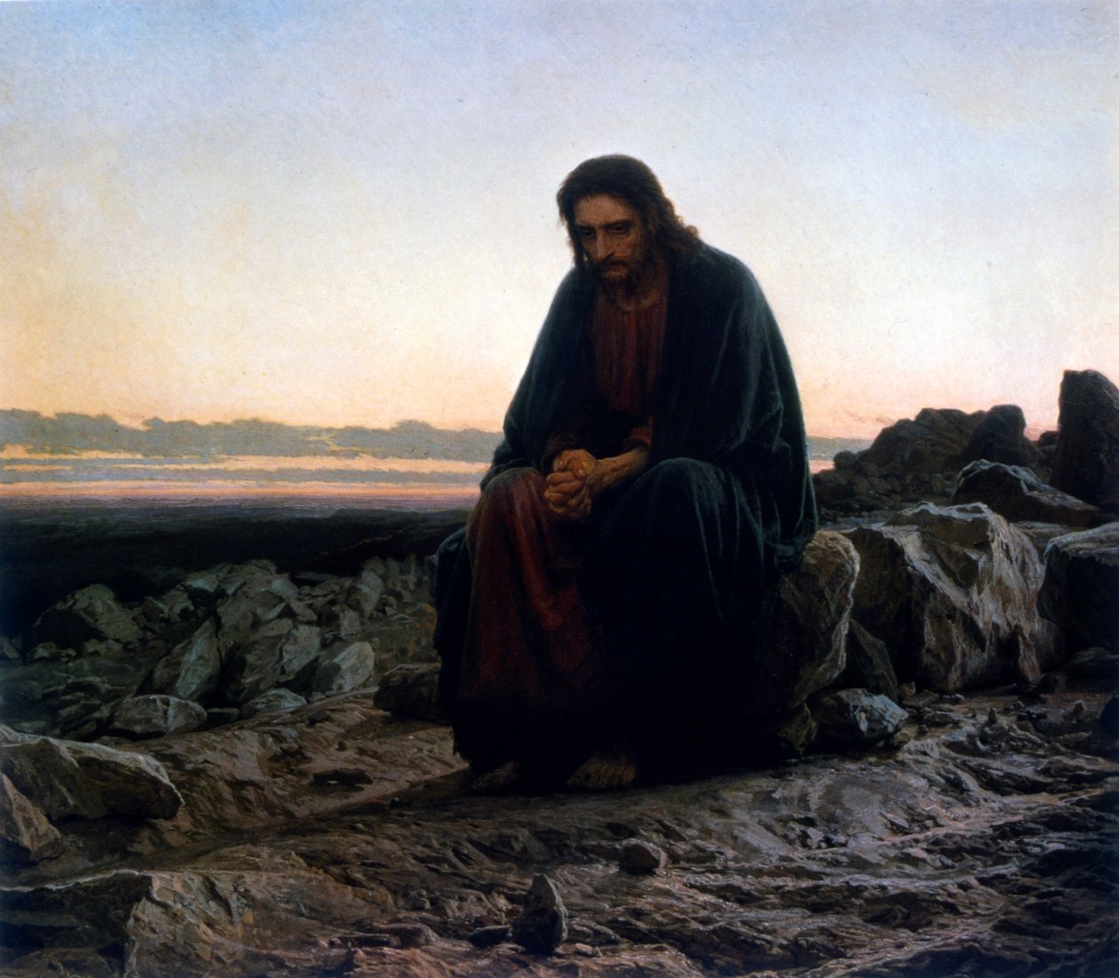 Kristus i ørkenen. eller Kristus i ørkenen af Ivan Nikolaevich Kramskoy