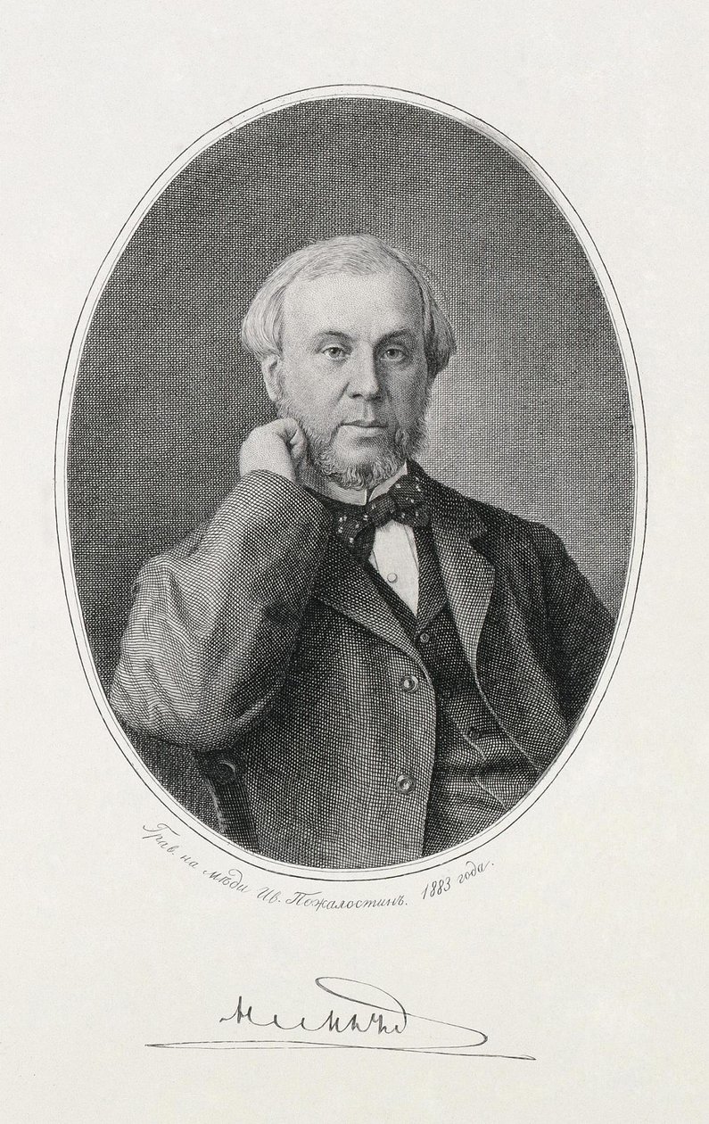 Portræt af Nikolay Alexeyevich Milyutin 1818-1872, 1883 af Ivan Petrovich Pozhalostin