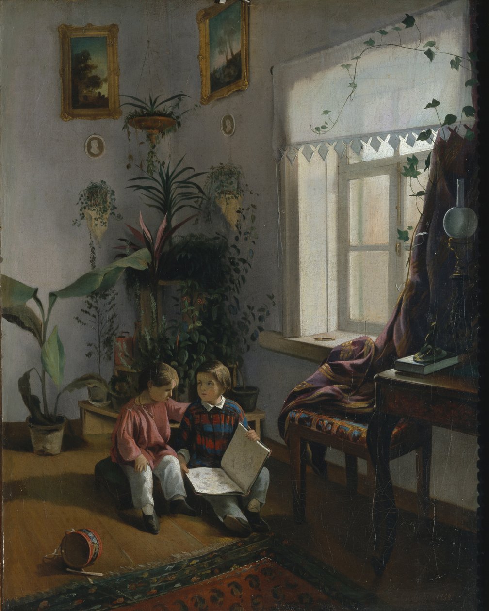 På værelset. Unge drenge ser på bogen, 1854 af Ivan Phomich Khrutsky