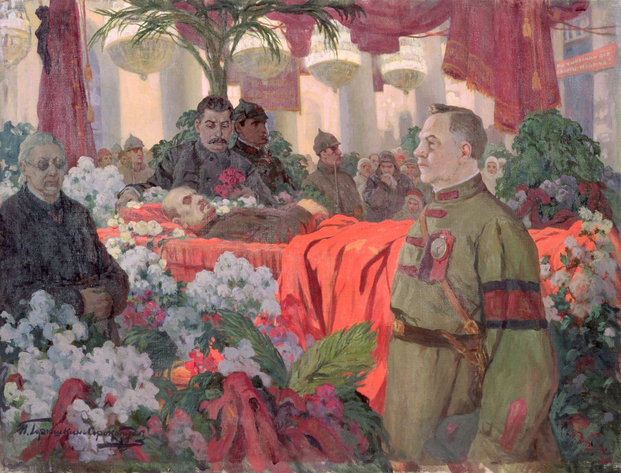 Lenins (1870-1924) begravelsesceremoni af Ivan Silych Goriuschkin Sorokopudov
