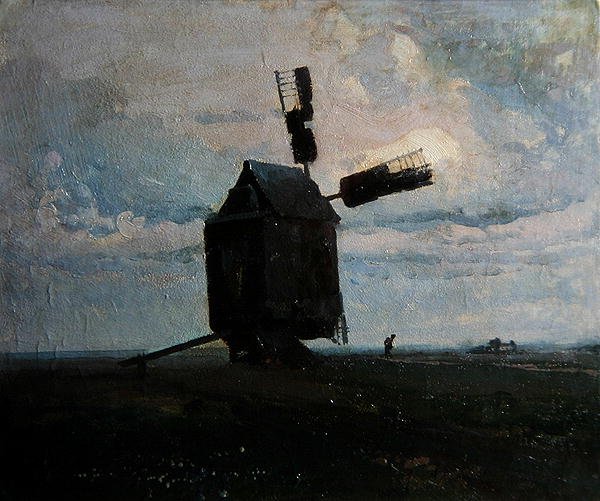 Vindmølle, ca. 1930 (olie om bord) af Ivan Trusz