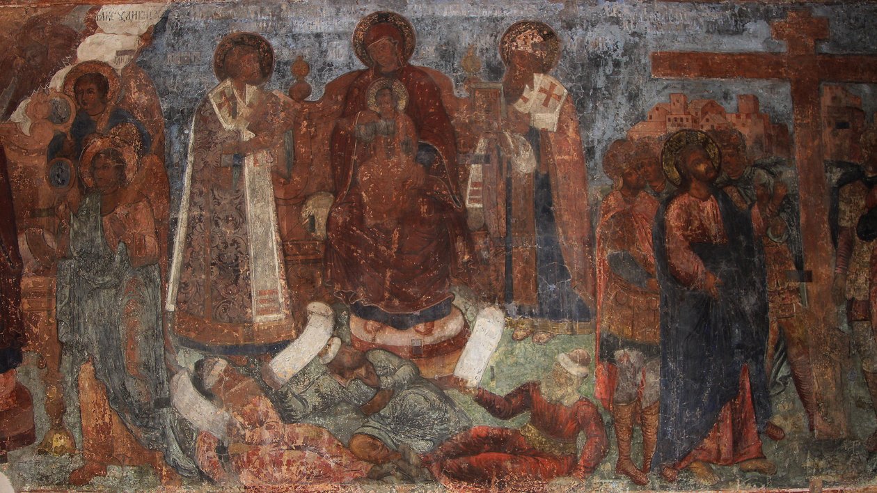 Freske i katedralen Vor Frue af Tegnet, Novgorod, tidligt 1700-tal. af Ivan Yakovlevich Bakhmatov