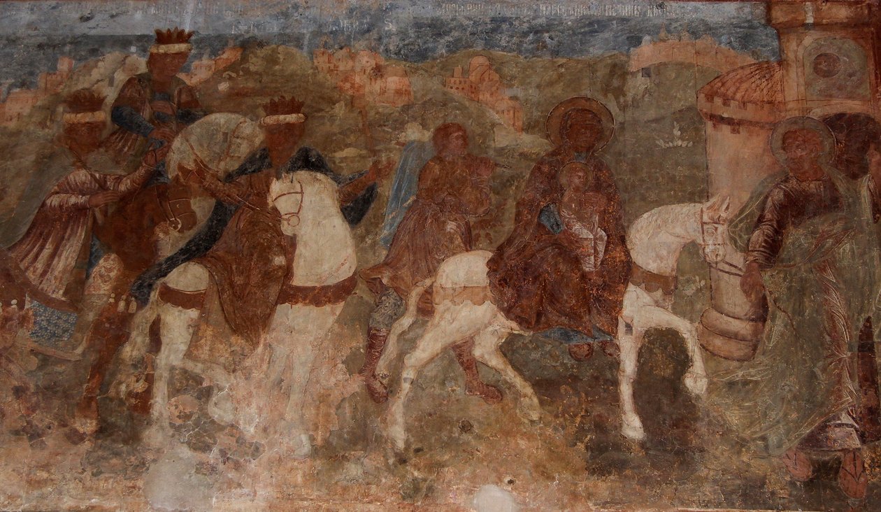 Freske i katedralen Vor Frue af Tegnet, Novgorod, tidligt 1700-tal. af Ivan Yakovlevich Bakhmatov