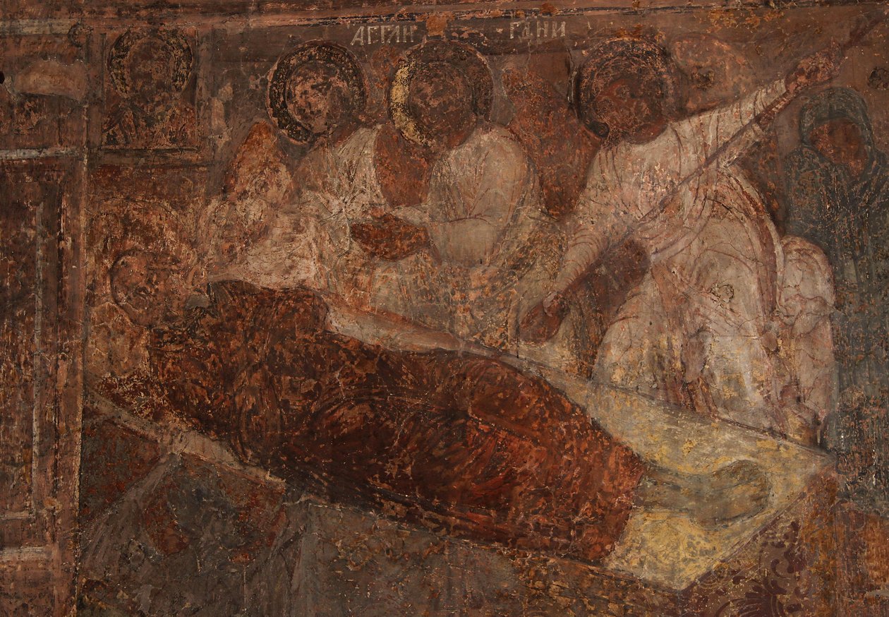 Fresco i katedralen Vor Frue af Tegnet, Novgorod, tidligt 1700-tal. af Ivan Yakovlevich Bakhmatov