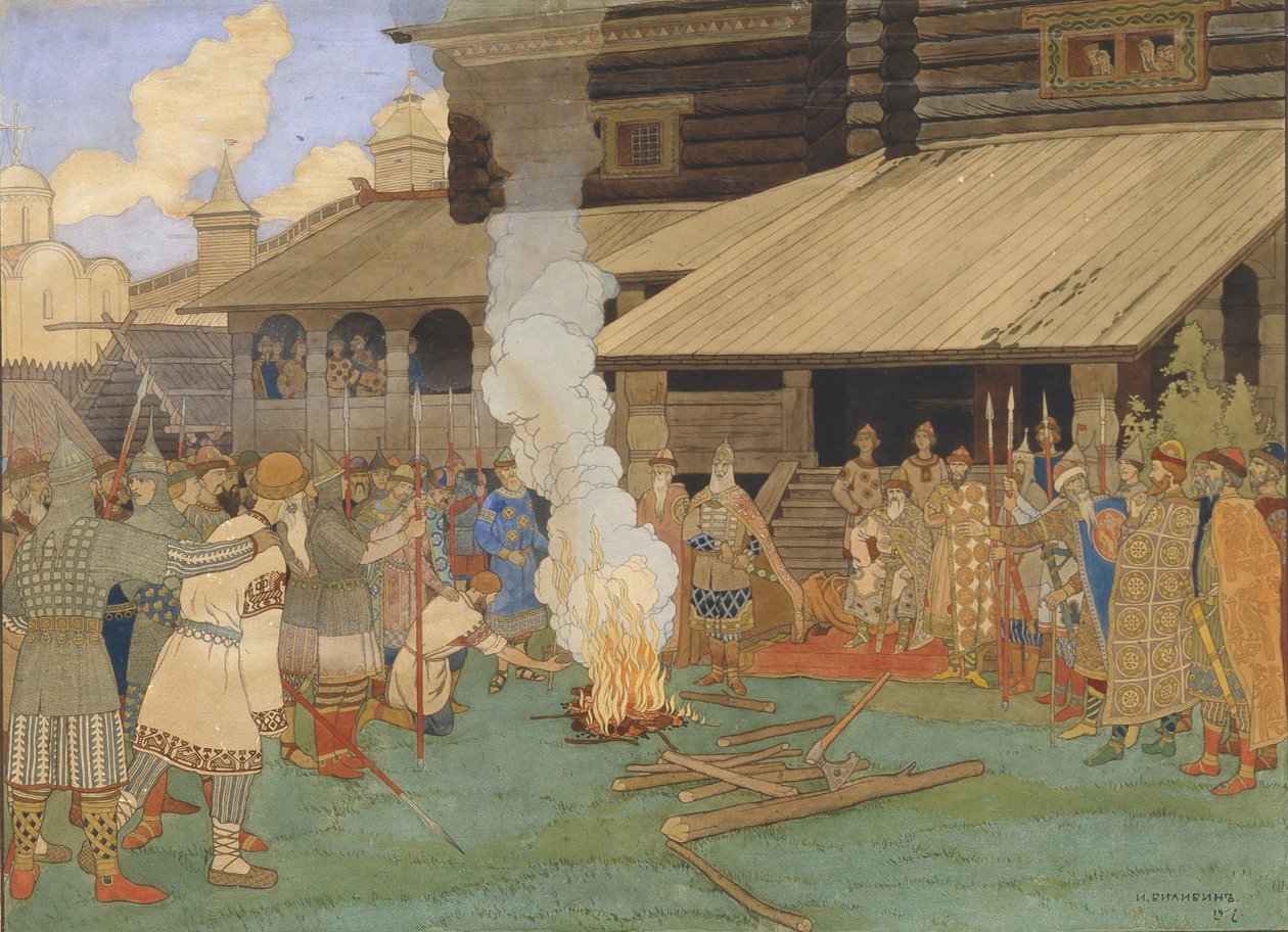 Dåb ved Ild af Ivan Yakovlevich Bilibin
