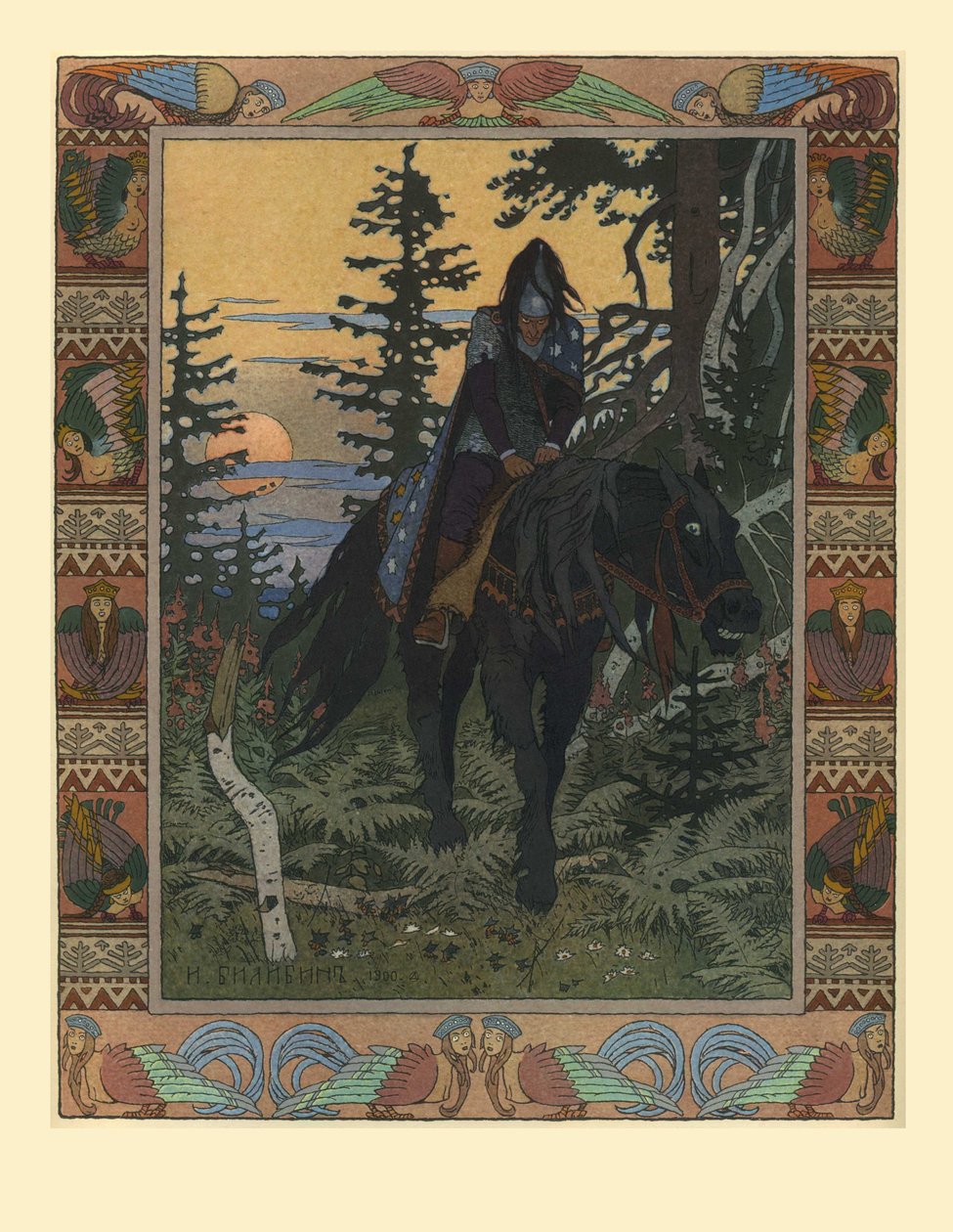 Illustration til eventyret om Vasilisa den smukke og hvide rytter, 1900 af Ivan Yakovlevich Bilibin