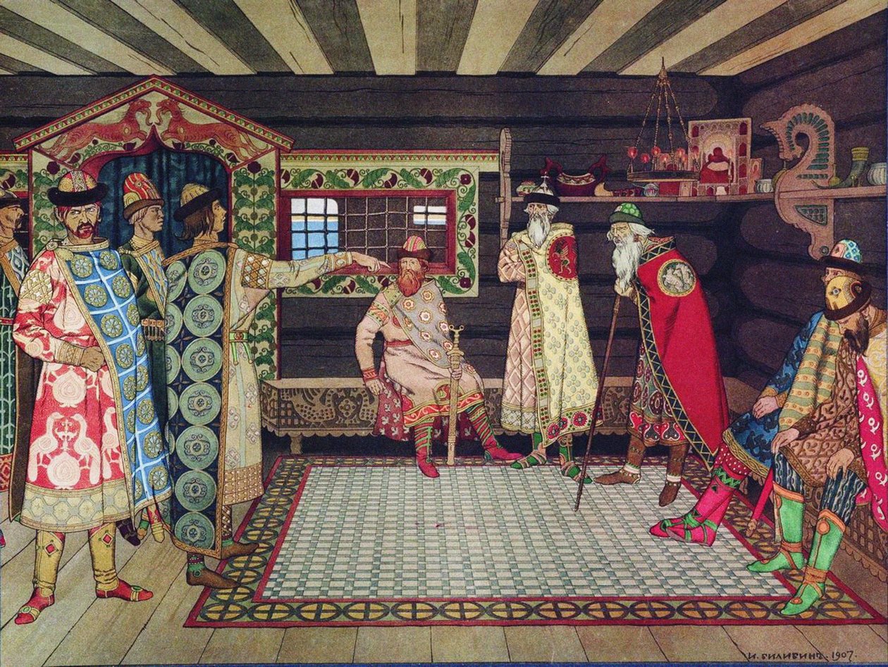 Kyivan-prinsernes møde, 1907 af Ivan Yakovlevich Bilibin