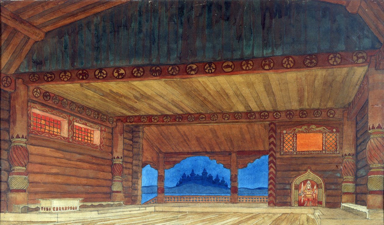 Scenedesign til operaen Ruslan og Lyudmila af M. Glinka, 1913 af Ivan Yakovlevich Bilibin