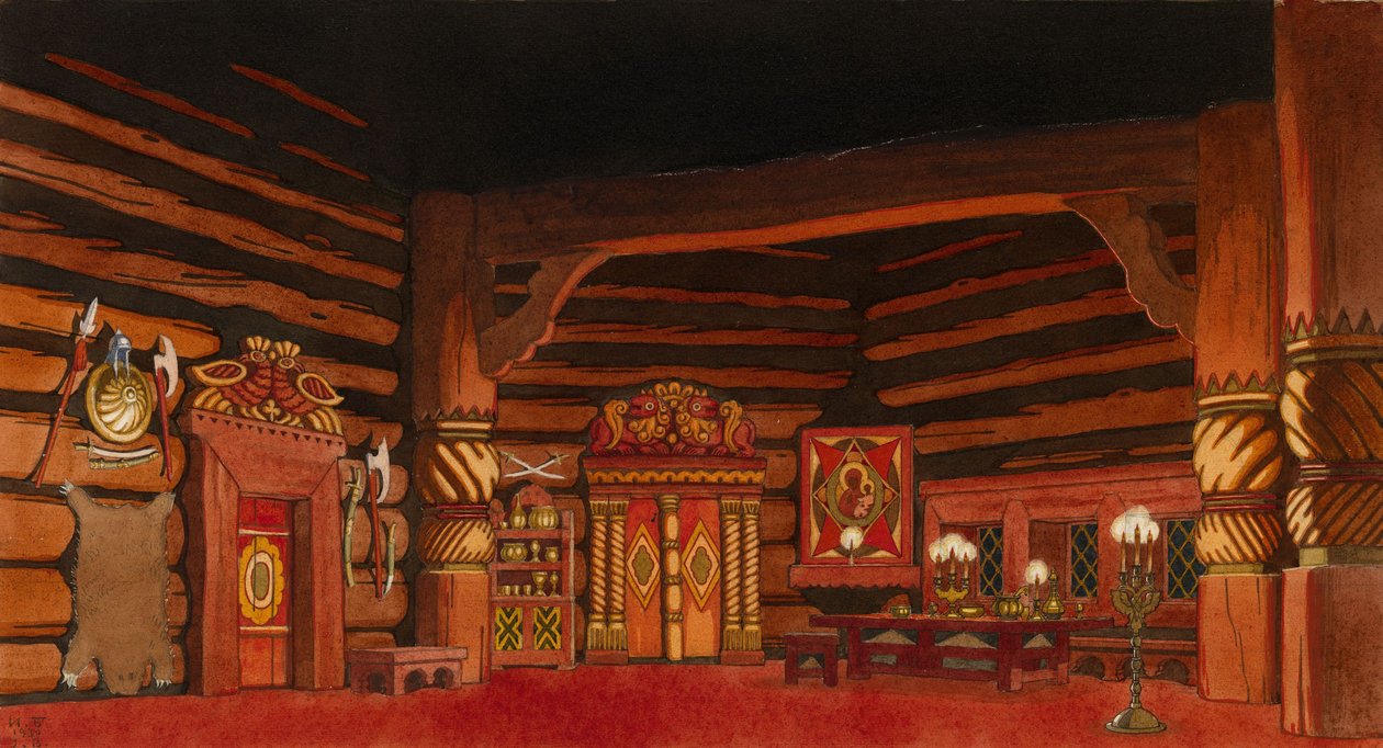 Scenedesign til operaen The Tsars Bride af N. Rimsky-Korsakov, 1930 af Ivan Yakovlevich Bilibin
