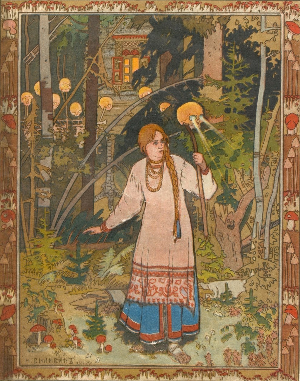 Vasilisa den smukke illustration til bogen Vasilisa den smukke, 1900 af Ivan Yakovlevich Bilibin