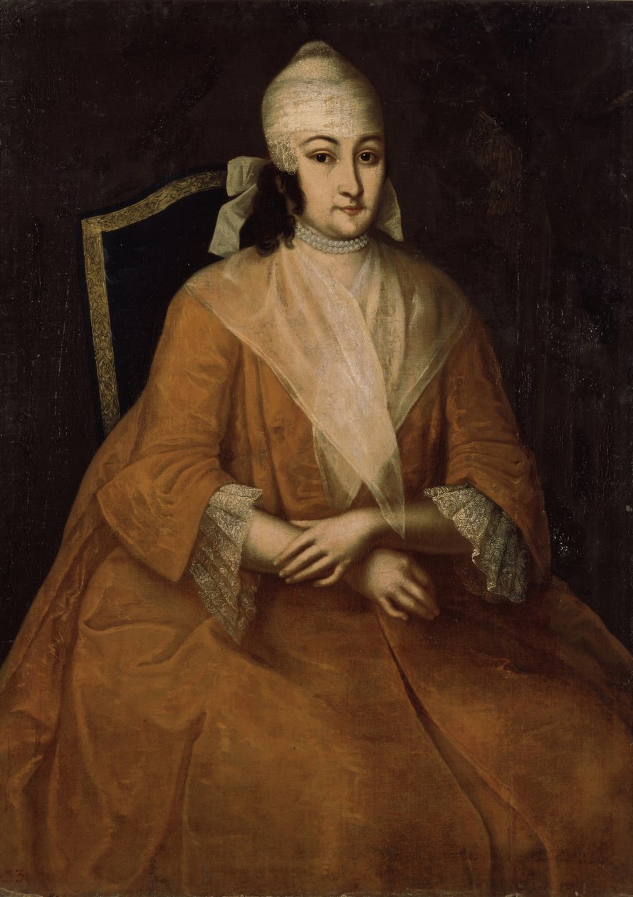 Portræt af Anna Leopoldovna, Ruslands regent 1718-1746, mellem 1740 og 1746 af Ivan Yakovlevich Vishnyakov