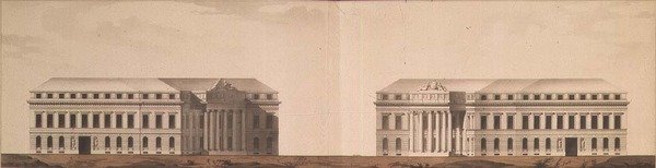 Plan for pladsen foran Admiralitetet, ca. 1770 (pen, pensel, blæk og akvarel) af Ivan Yegorovich Starov