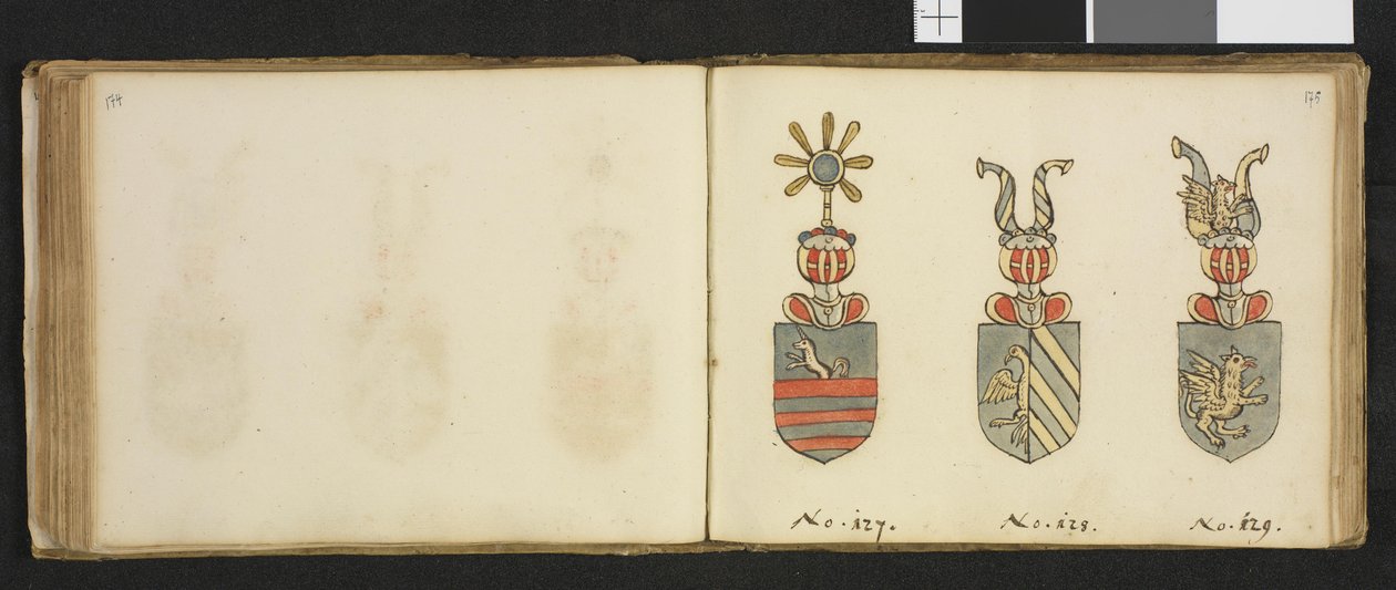 Illustration hentet fra et privat arkiv i Nationalbiblioteket med titlen Insignia quædam virorum illustrium in Norvegia quodam habitantium af Iver Nielssøn Hirtzholm af Iver Hirtzholm