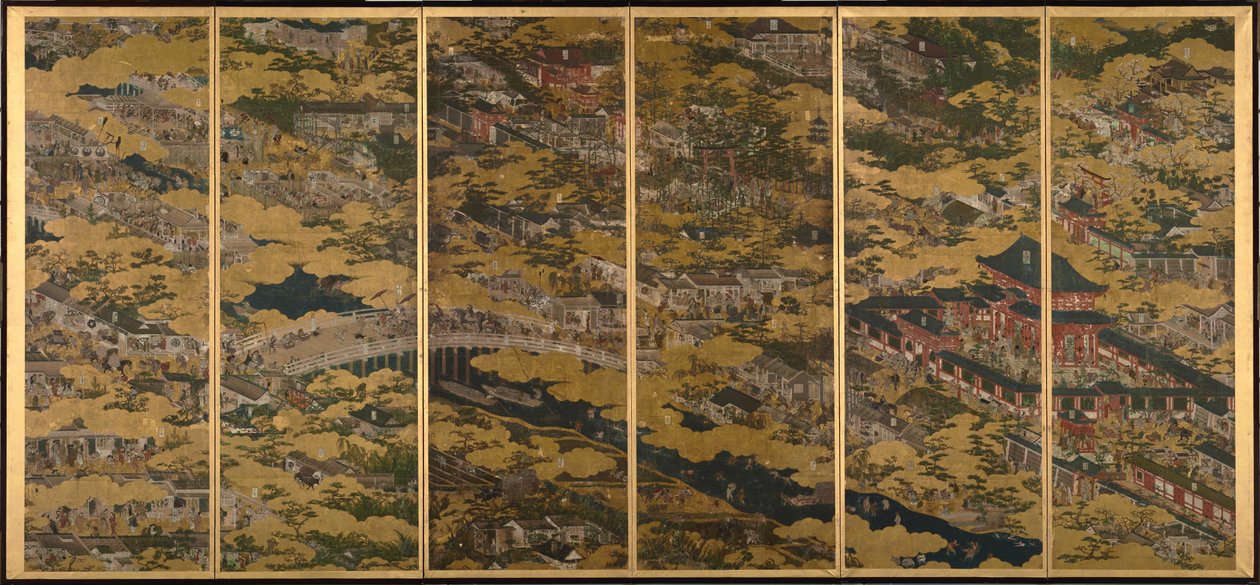 Scener i og omkring Kyoto af Iwasa Matabei