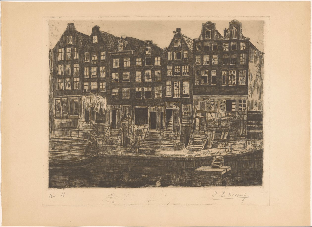Kanalhuse af Izaak Leendert Bedding (signed by artist)