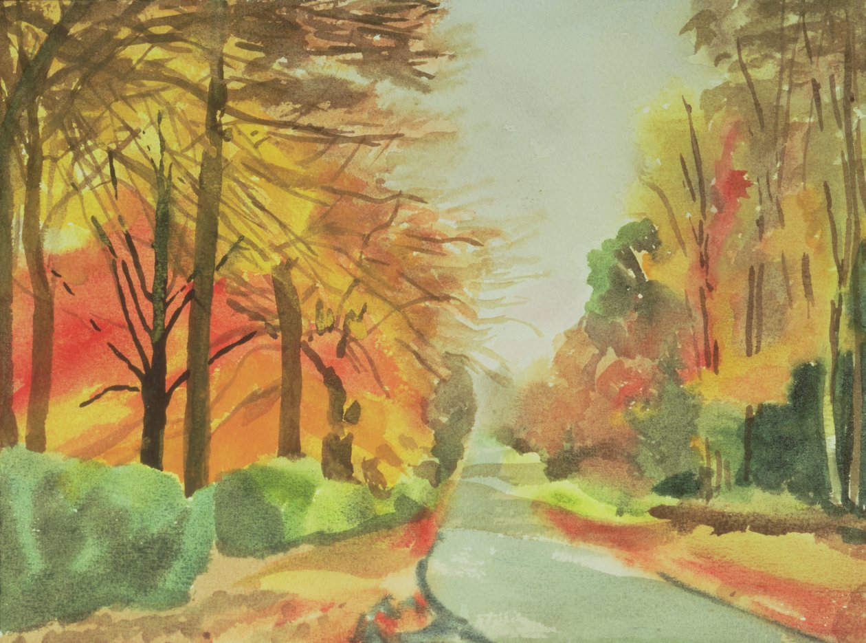 No.47 Autumn, Beaufays Road, Liège, Belgien (wc) af Izabella Godlewska de Aranda