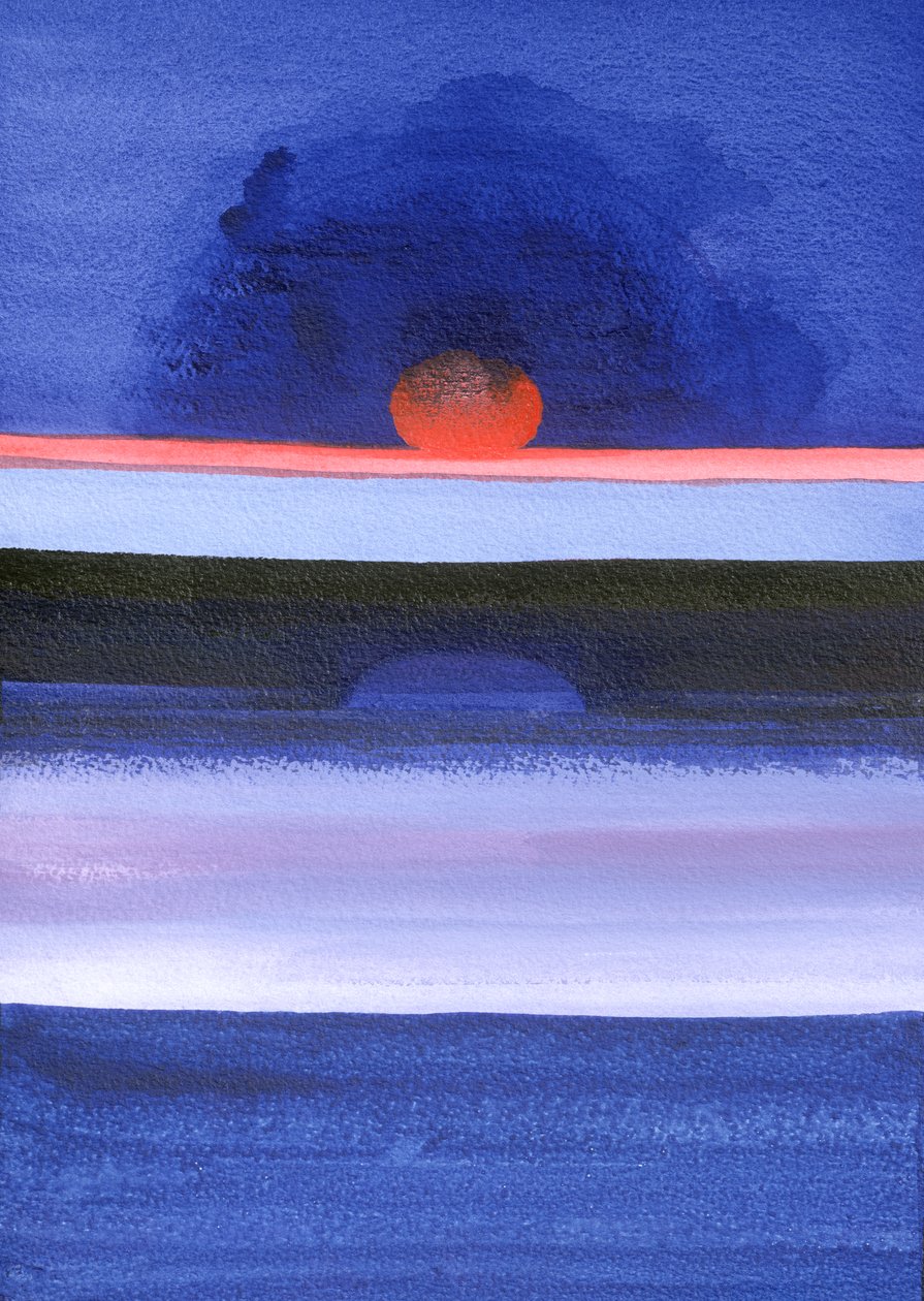 Havlandskab, solnedgang, Helsinki, 1991 (akryl på lærred) af Izabella Godlewska de Aranda