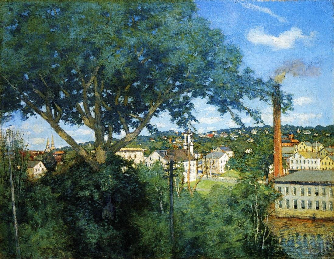 Fabrikken Villagen af J. Alden Weir