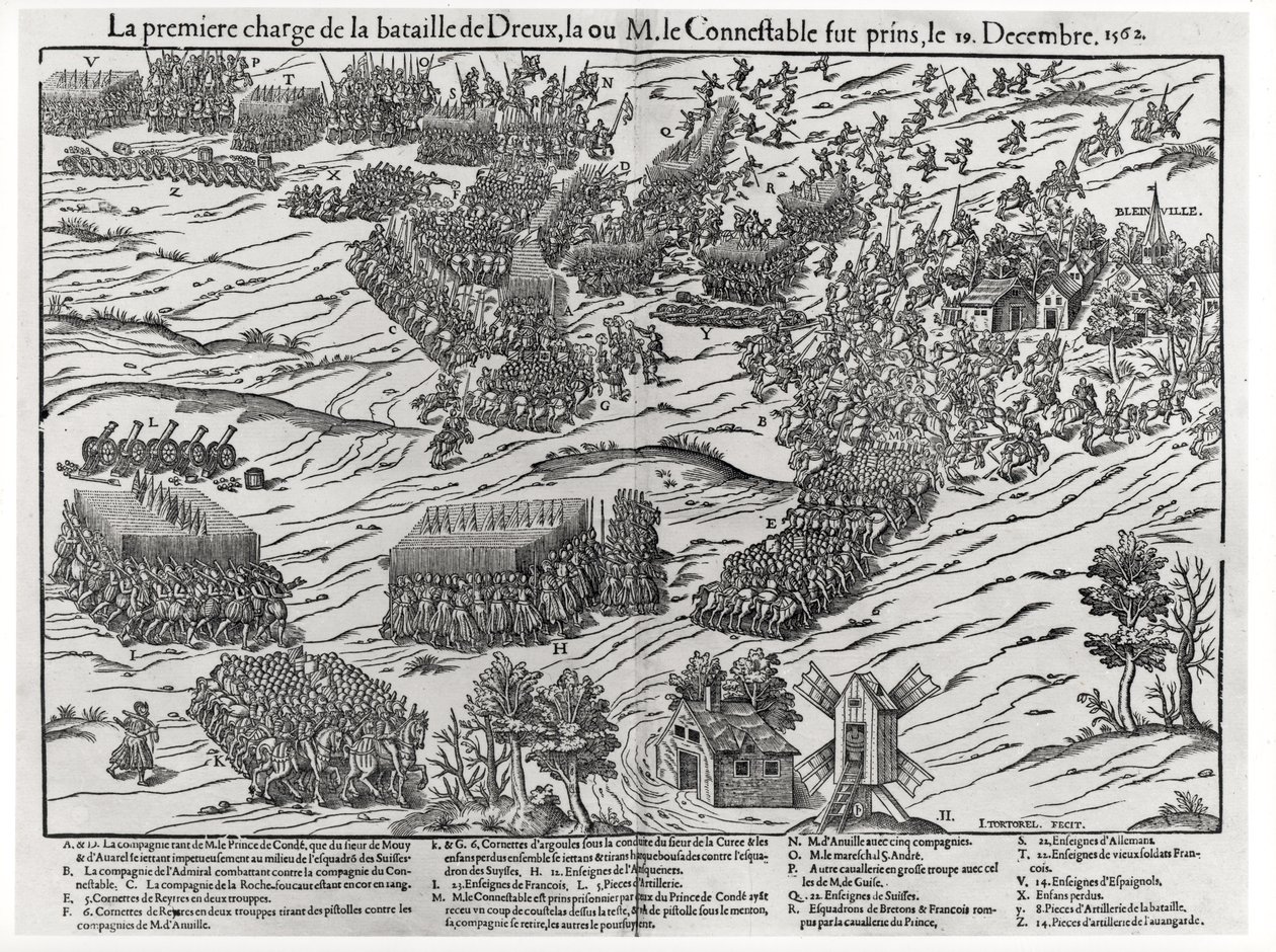 Slaget ved Dreux, 19. december 1562 af J. J. and Tortorel, J. Perrissin
