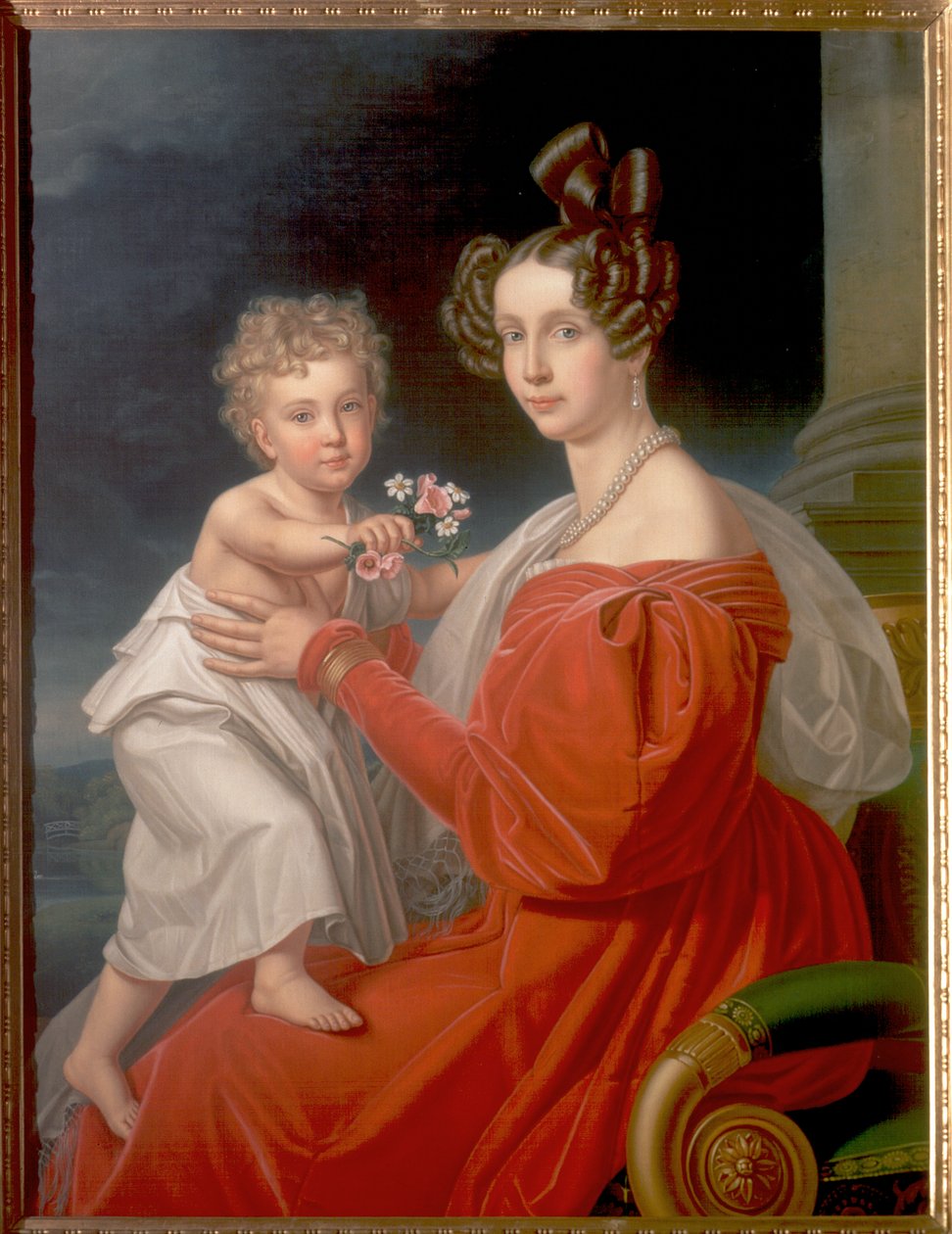Ærkehertuginde Sophia af Østrig (1805-72) med sin to år gamle søn Franz Joseph (1830-1916) (senere kejser Frans Josef I af Østrig) af J. K. Stiegler