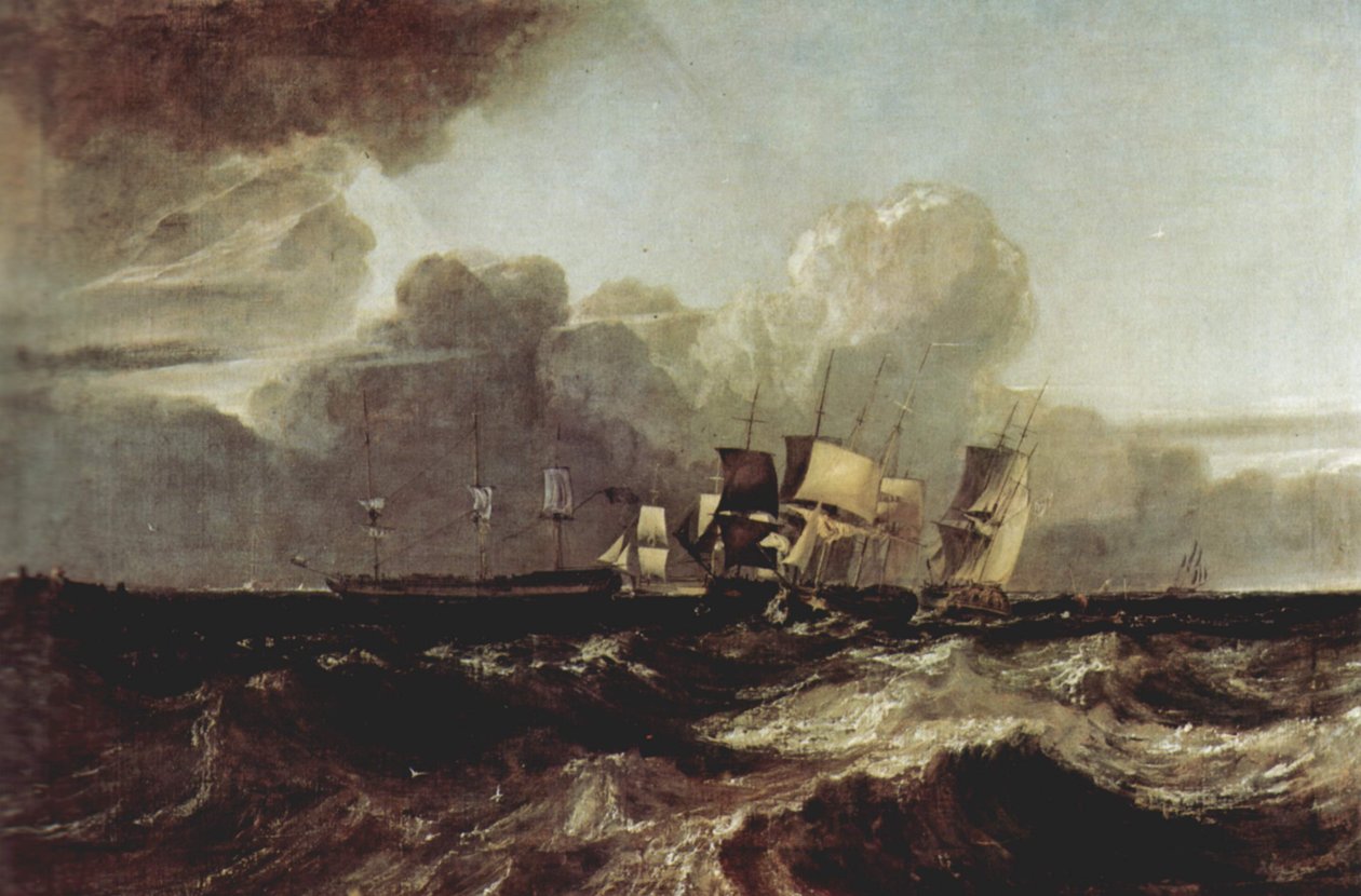 Skibe ankommer til anker af Joseph Mallord William Turner